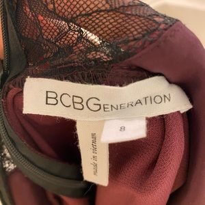 Red and lace cocktail dress